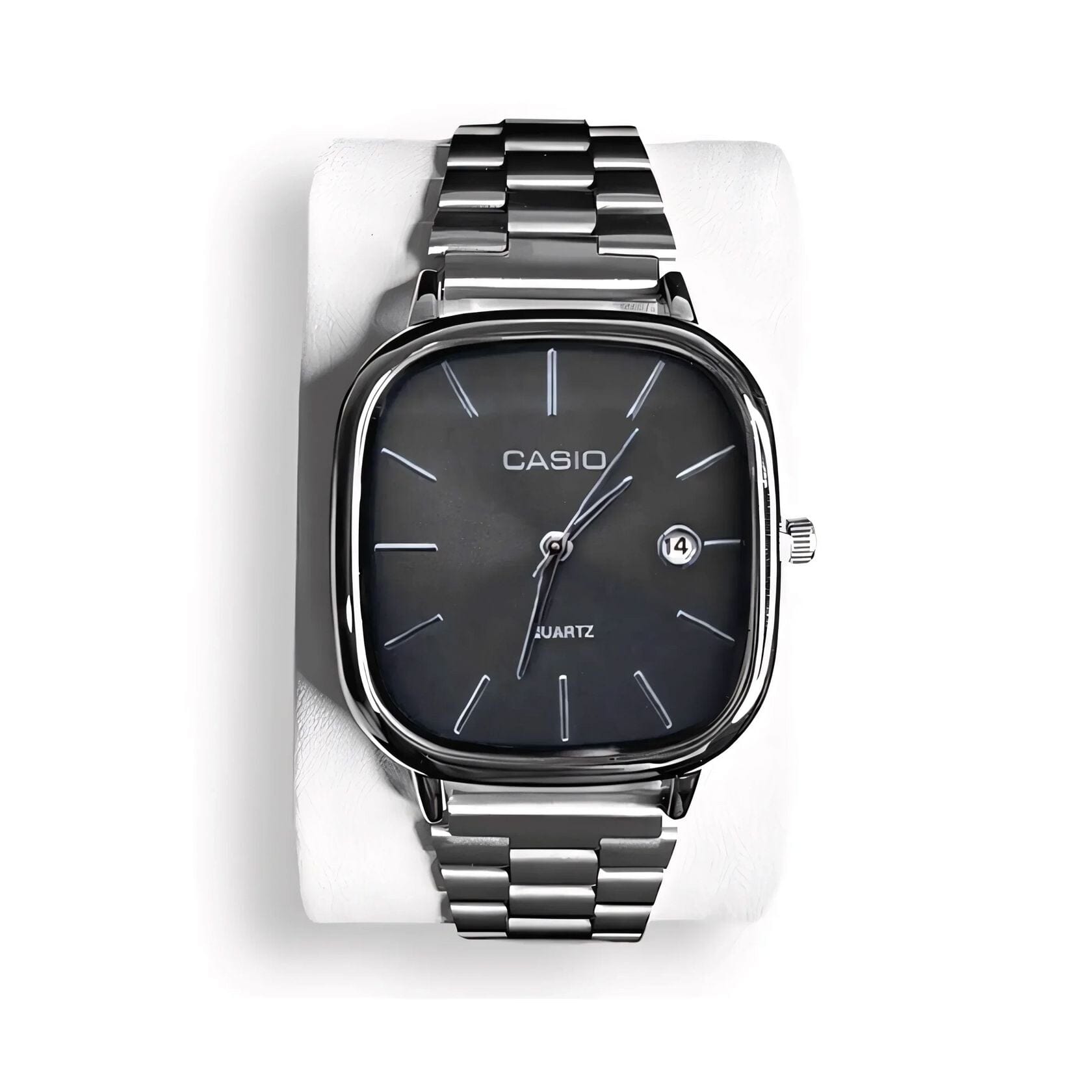 Casio Luxurious 36mm Watch - Water Resistant | Transferred steel LS Black & Silver