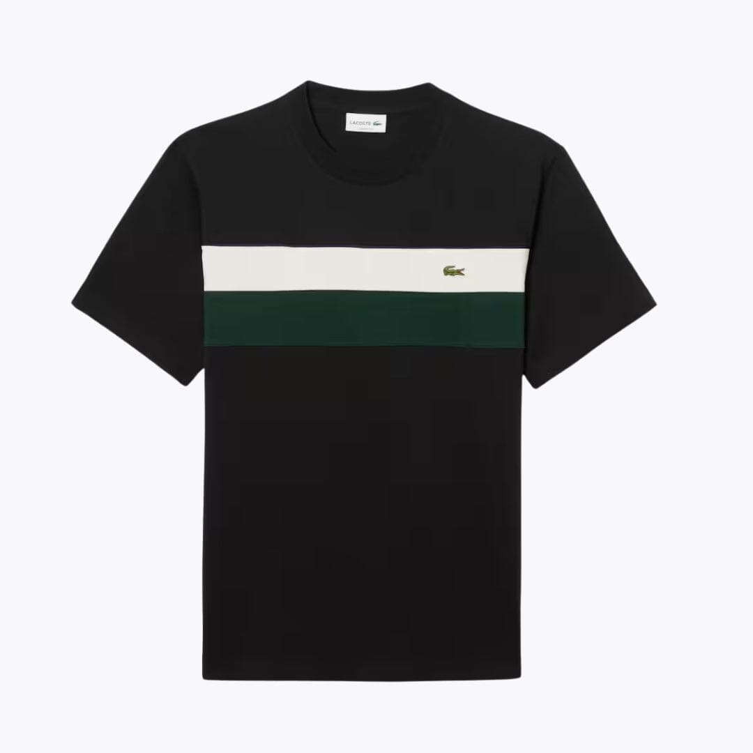 Lacoste Jersey Colour-Block T-Shirt LS Black / White / Green S