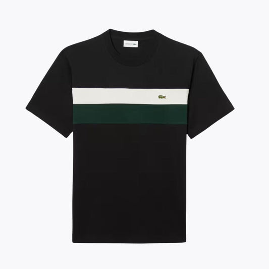 Lacoste Jersey Colour-Block T-Shirt LS Black / White / Green S