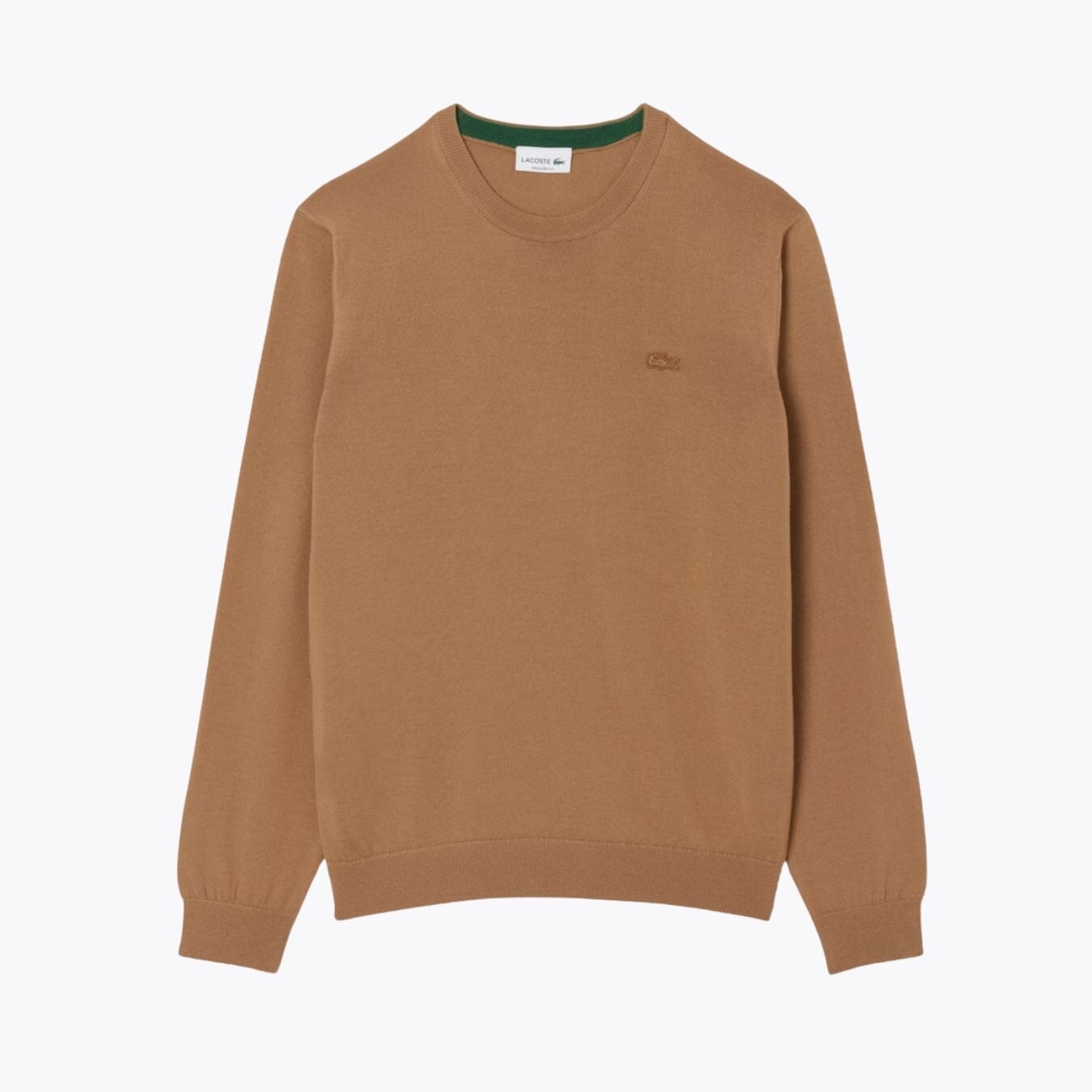 Lacoste Merino Wool Crew Neck Sweater LS Brown S