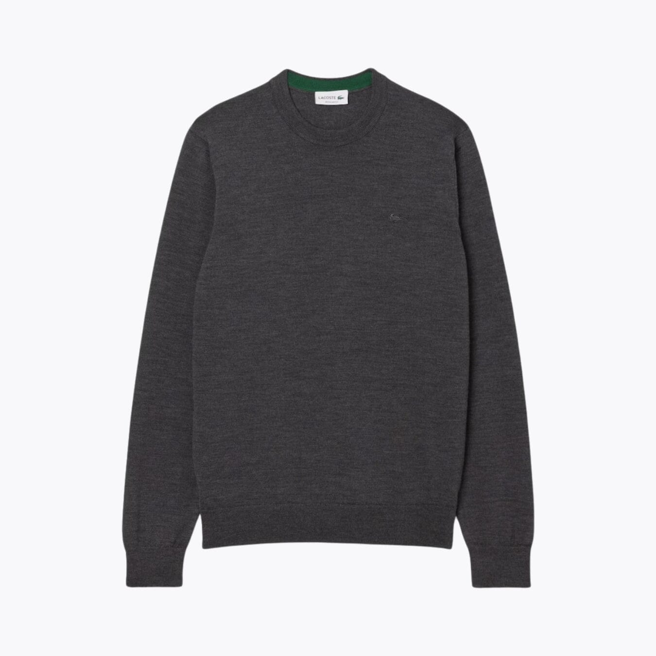 Lacoste Merino Wool Crew Neck Sweater LS Grey S