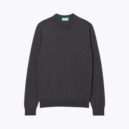 Lacoste Merino Wool Crew Neck Sweater LS Grey S