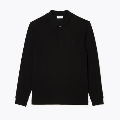 Lacoste Regular Fit Paris Stretch Piqué Polo Shirt LS Black S