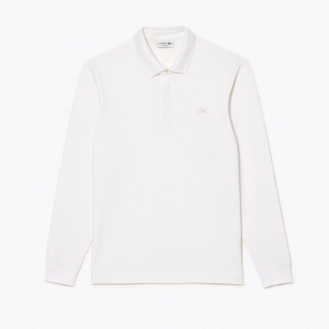 Lacoste Regular Fit Paris Stretch Piqué Polo Shirt LS White S