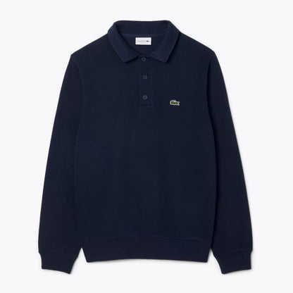 Lacoste Ribbed Cotton Polo Collar Sweatshirt LS Blue S