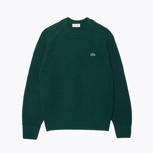 Lacoste Thick Carded Wool Crew Neck Sweater LS Sinople Green S