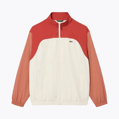 Lacoste Water-Repellent Colour-Block Track Jacket LS White / Brown / Light Brown S