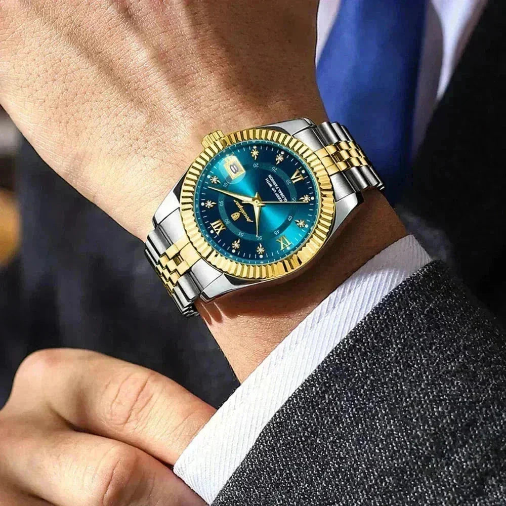 Poedagar Goldenstar – 40Mm Watch | Waterproof | Stainless Steel LS