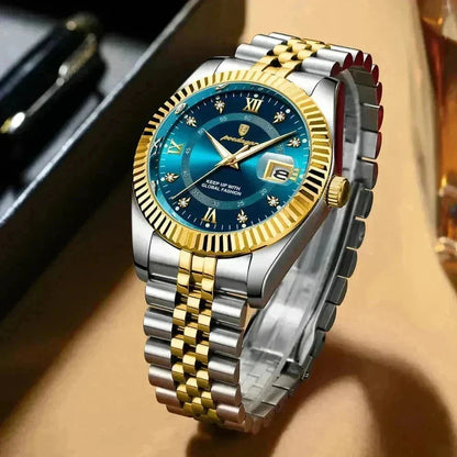 Poedagar Goldenstar – 40Mm Watch | Waterproof | Stainless Steel LS