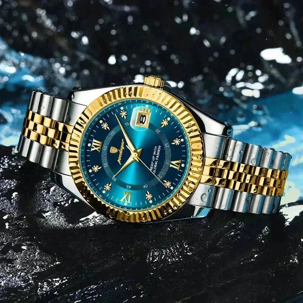Poedagar Goldenstar – 40Mm Watch | Waterproof | Stainless Steel LS