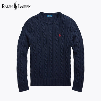 Ralph Lauren Cable-Knit Cotton Jumper LS Navy Blue S