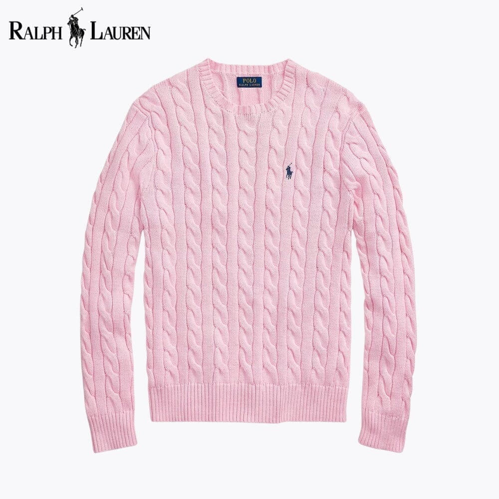 Ralph Lauren Cable-Knit Cotton Jumper LS Pink S