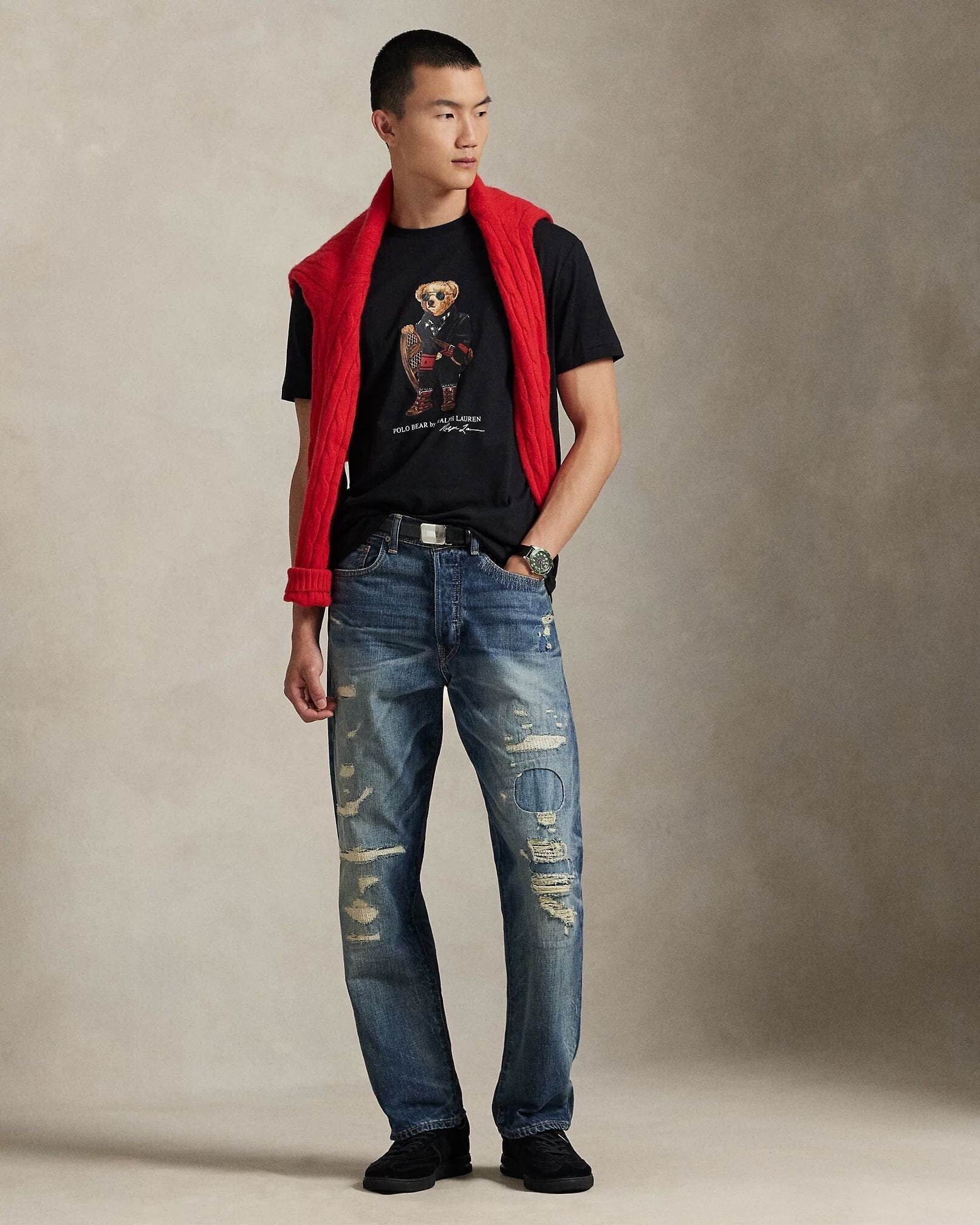Ralph Lauren Classic Fit Polo Bear Jersey T-Shirt LS