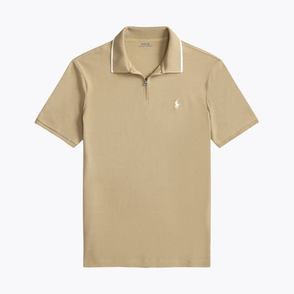 Ralph Lauren Classic Fit Stretch Mesh Polo Shirt LS Classic Khaki S