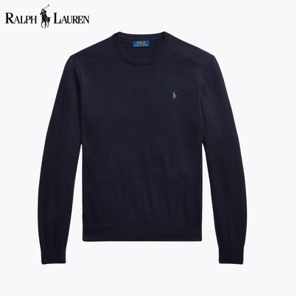 Ralph Lauren Cotton-Cashmere Crewneck Jumper LS Blue Navy S