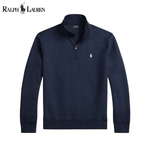 Ralph Lauren Double-Knit Mockneck Pullover LS Aviator Navy S