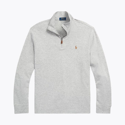 Ralph Lauren Estate-Rib Quarter-Zip Pullover LS Andover Heather S