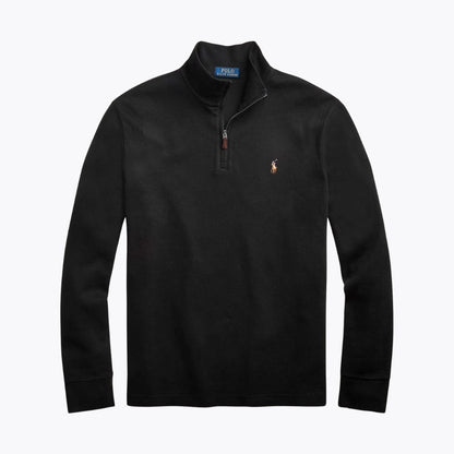 Ralph Lauren Estate-Rib Quarter-Zip Pullover LS Black S