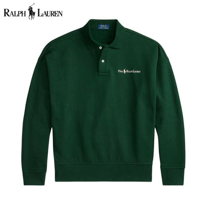 Ralph Lauren Logo Collared Sweatshirt LS Pine Green S