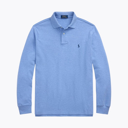 Ralph Lauren Mesh Long-Sleeve Polo Shirt LS Soft Royal Heather S