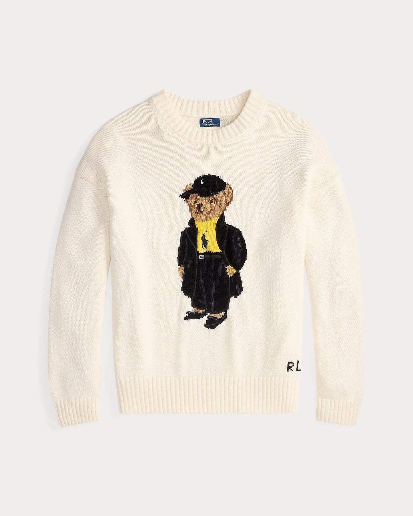 Ralph Lauren Polo Bear Cotton Crew Neck Sweater LS White S