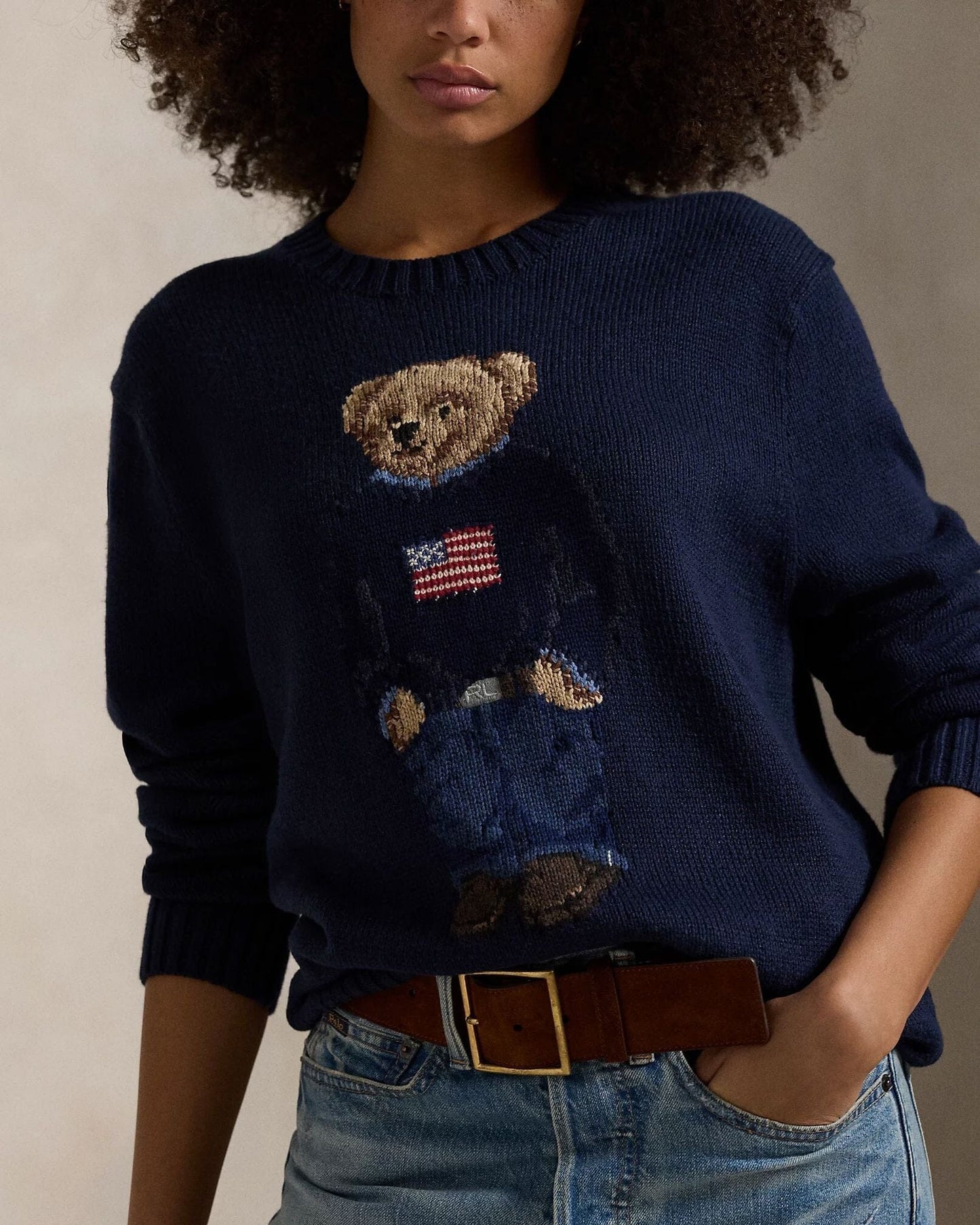 Ralph Lauren Polo Bear Cotton-Linen Sweater LS
