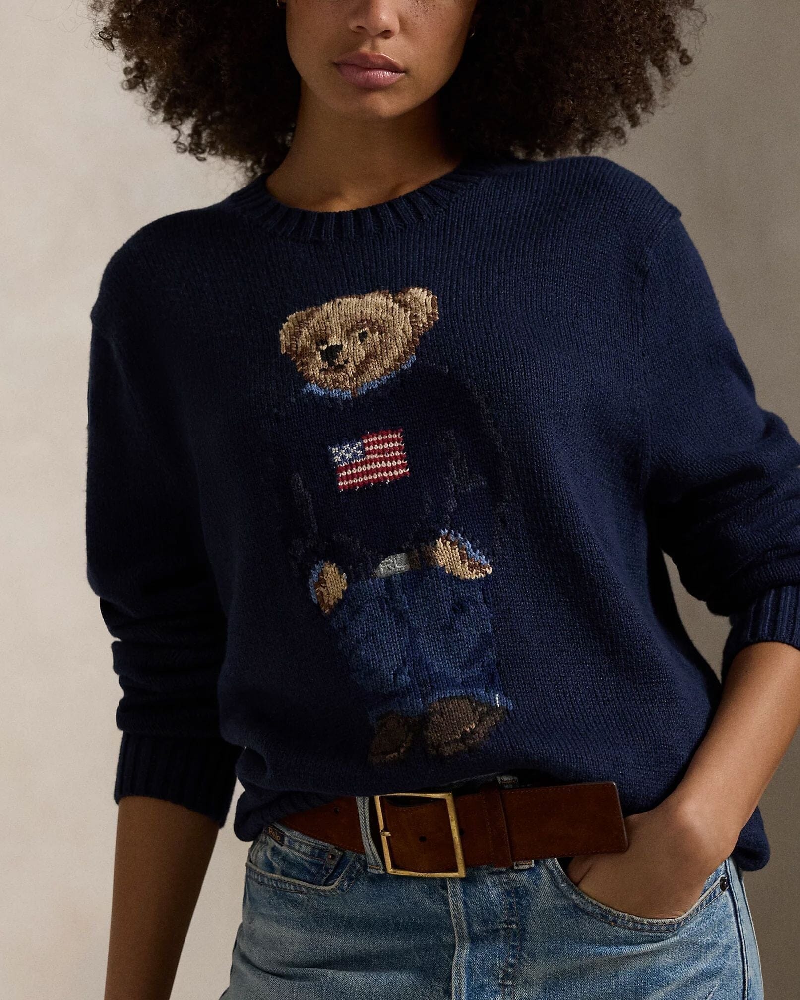 Ralph Lauren Polo Bear Cotton-Linen Sweater LS