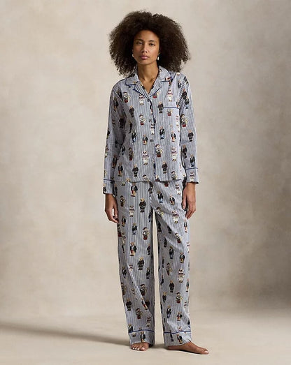 Ralph Lauren Polo Bear Cotton Sateen Pajama Set LS