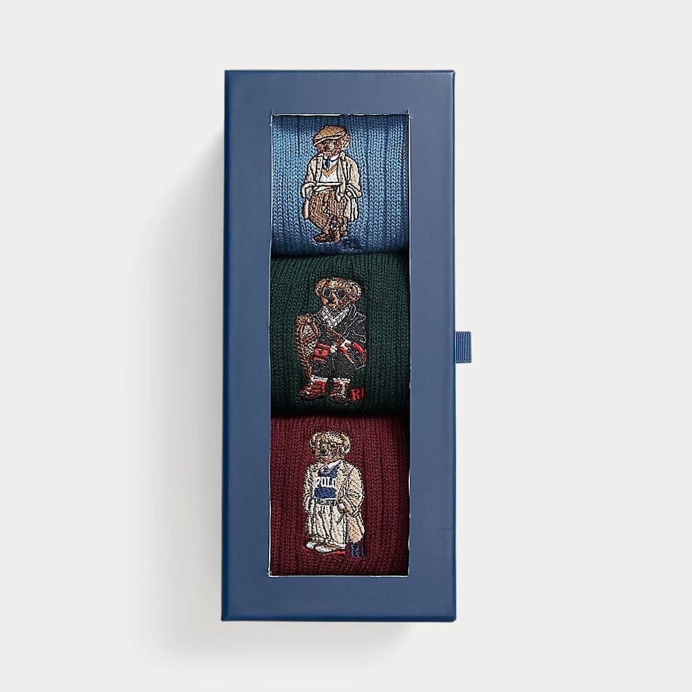 Ralph Lauren Polo Bear Crew 3-Sock Gift Set LS