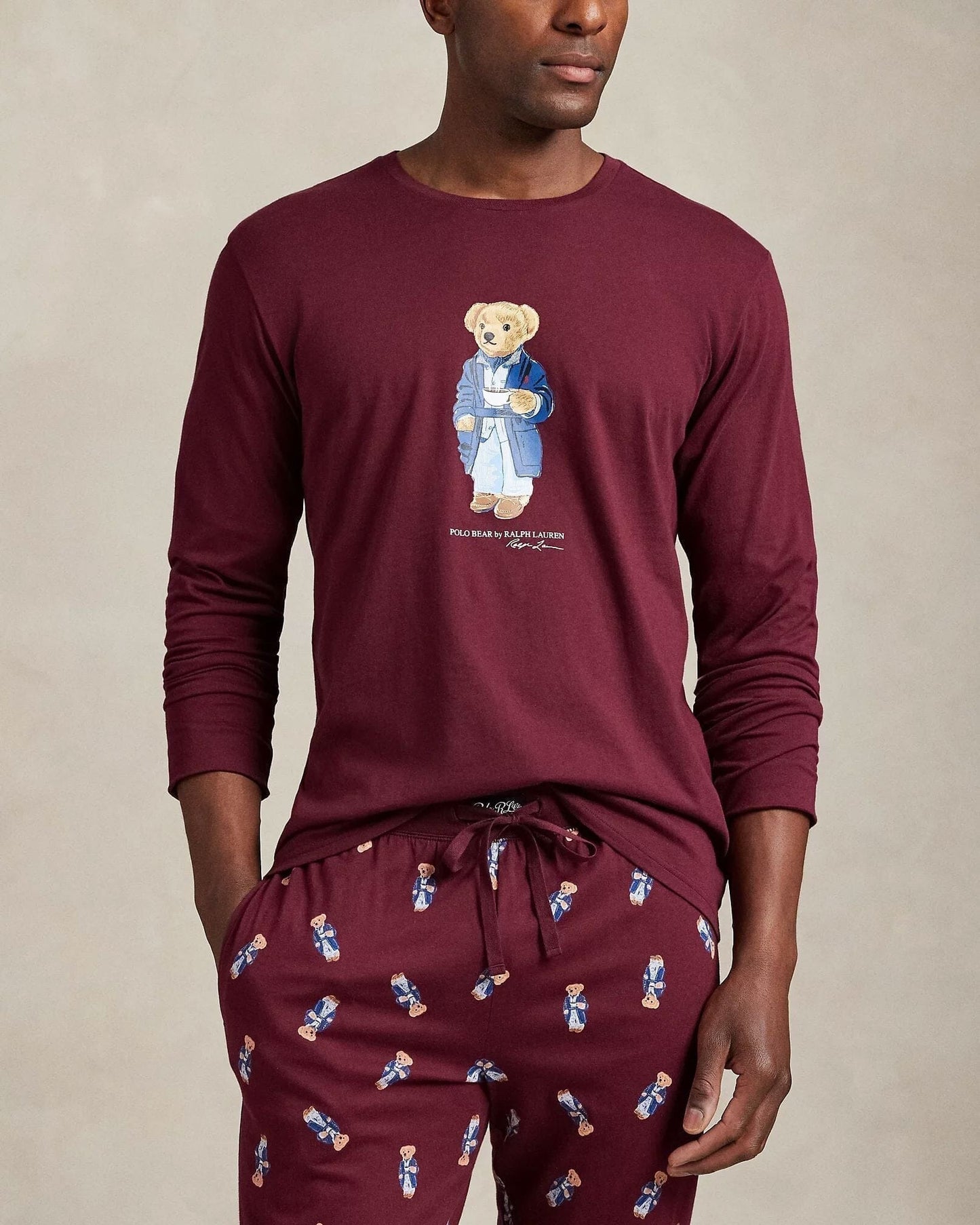 Ralph Lauren Polo Bear Jersey Sleep Set LS