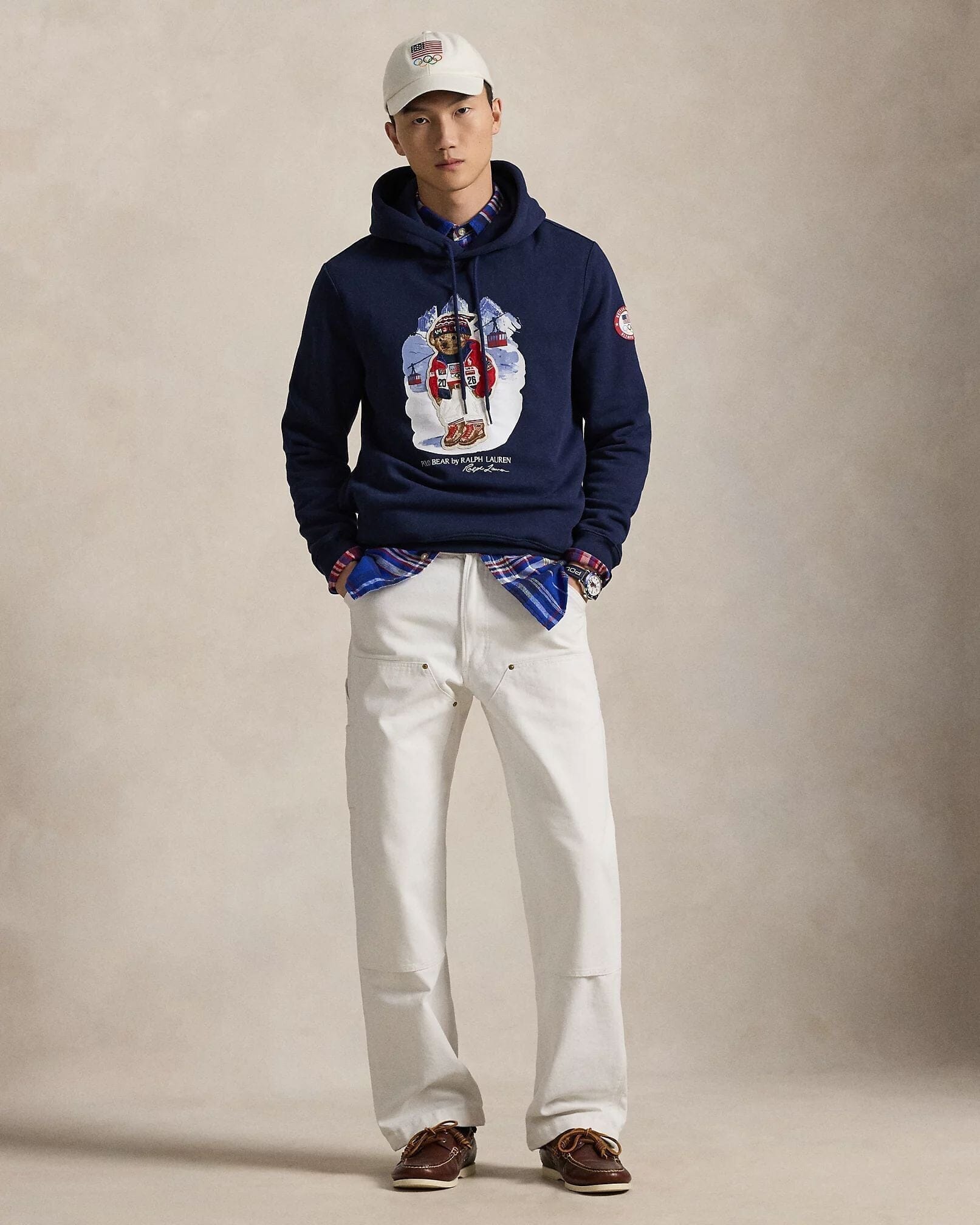 Ralph Lauren Team USA Polo Bear Hoodie LS