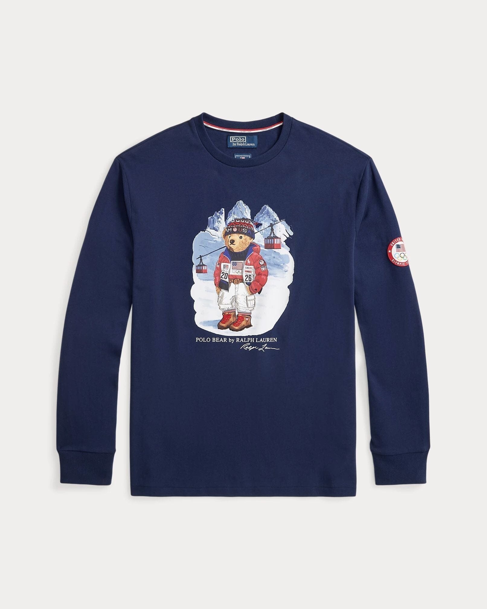 Ralph Lauren Team Usa Polo Bear T-Shirt LS Refined Navy S