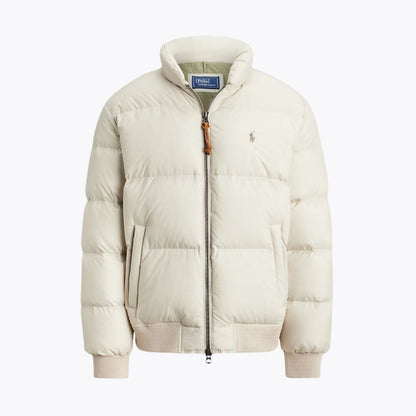 Ralph Lauren Textured Ripstop Down Jacket LS Khaki Stone S