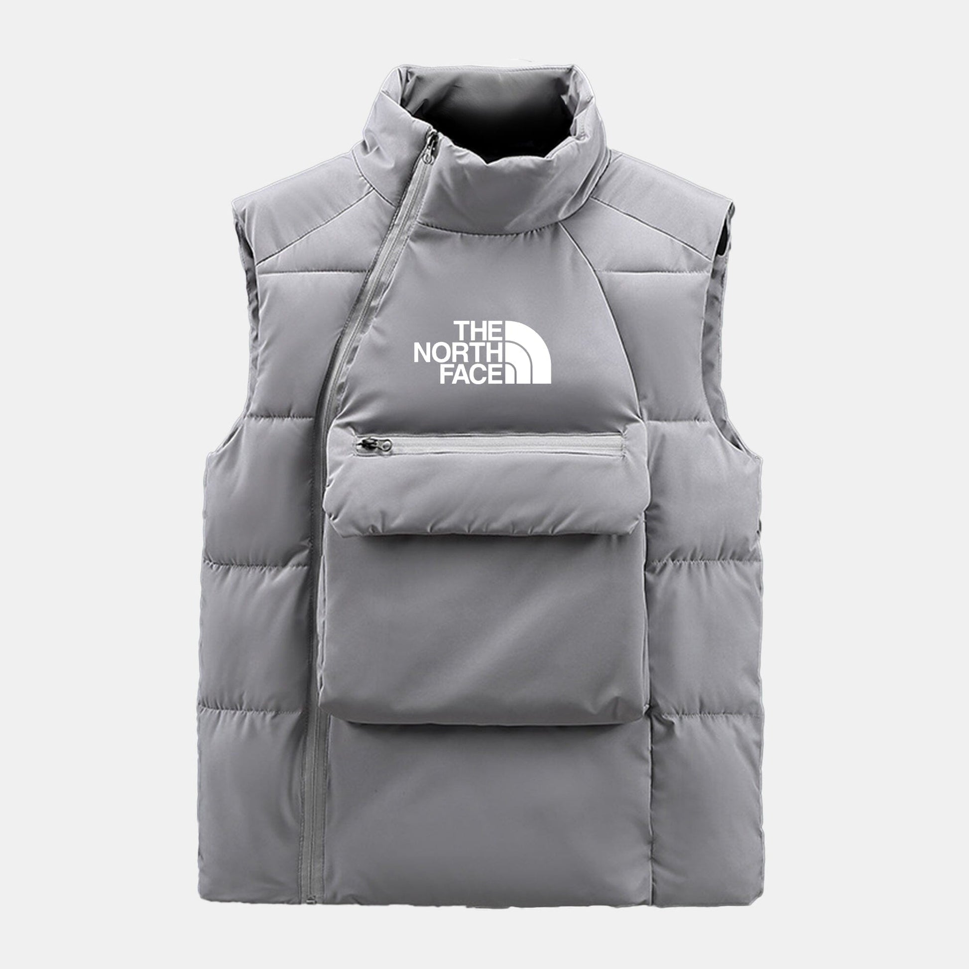 The North Face Quilted Wool-Blend Cable-Knit Knit Sweater LS Grey S