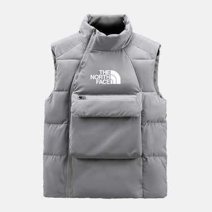 The North Face Quilted Wool-Blend Cable-Knit Knit Sweater LS Grey S