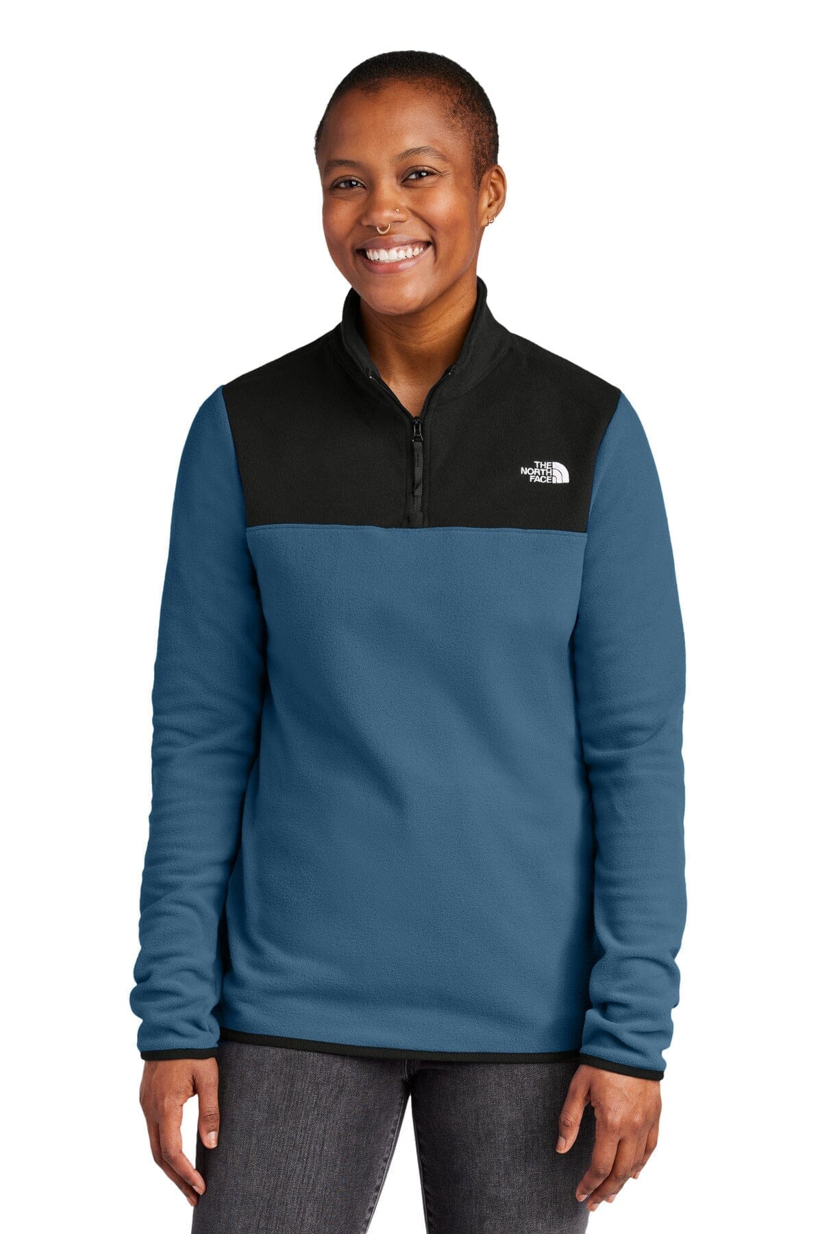 The North Face Women's Glacier 1/4-Zip Fleece LS Shady Blue/ Black S