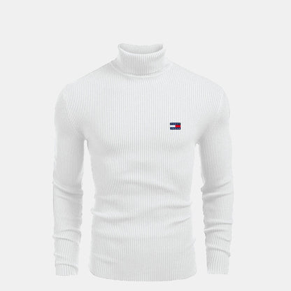 Tommy Hilfiger Turtleneck Cable-Knit Wool Sweater LS White S